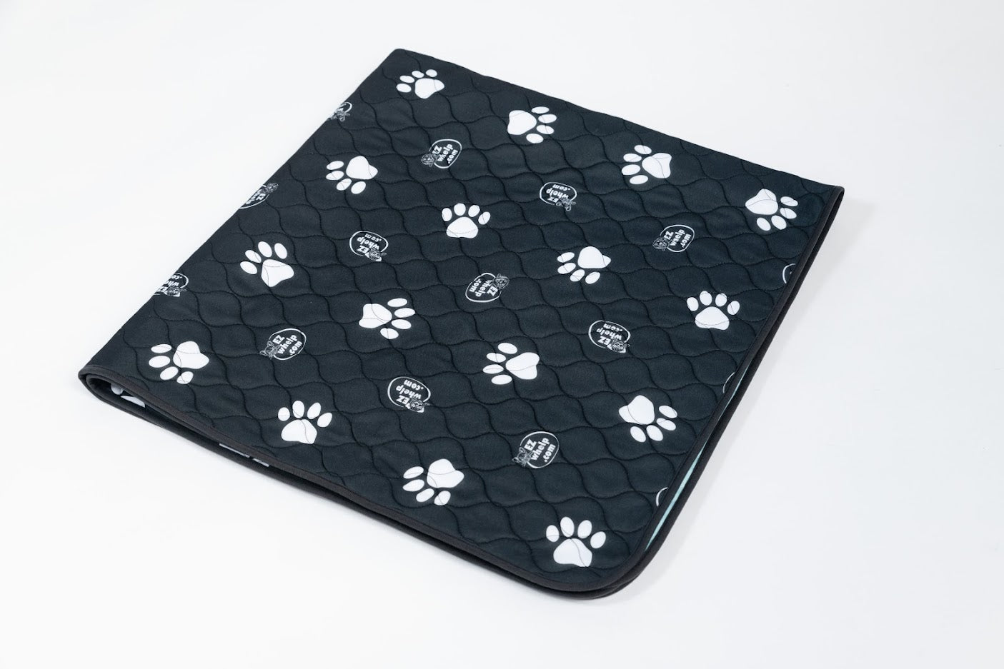 Black & White Slip Resistant Paw Print Pad/Mat, 2 Pack