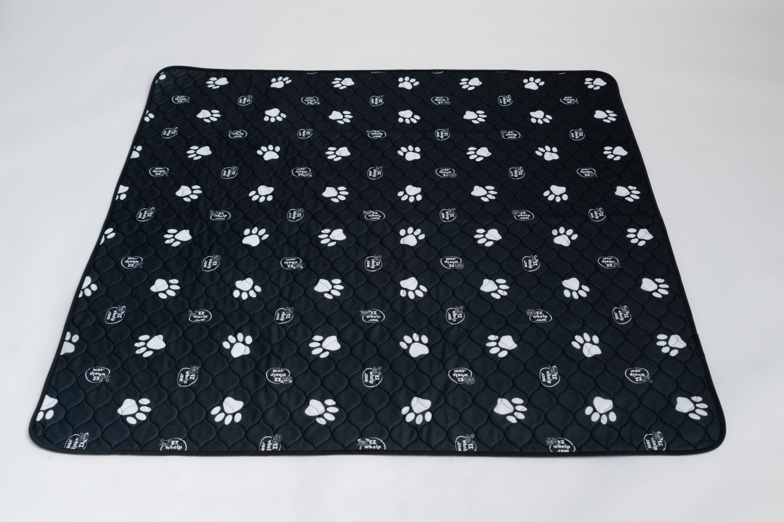 Black & White Slip Resistant Paw Print Pad/Mat, 2 Pack